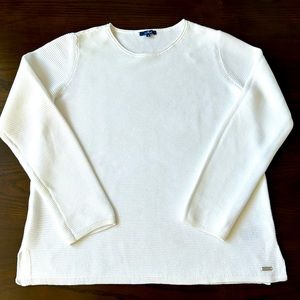 Cotton crew neck sweater white
